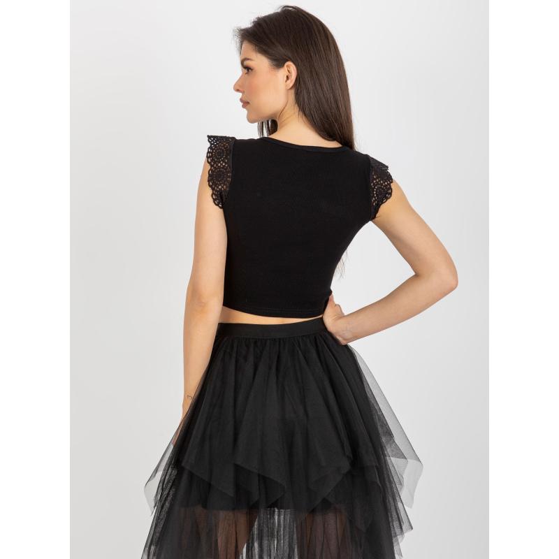 Dámská halenka s krajkovými rukávy BOZENA černá 