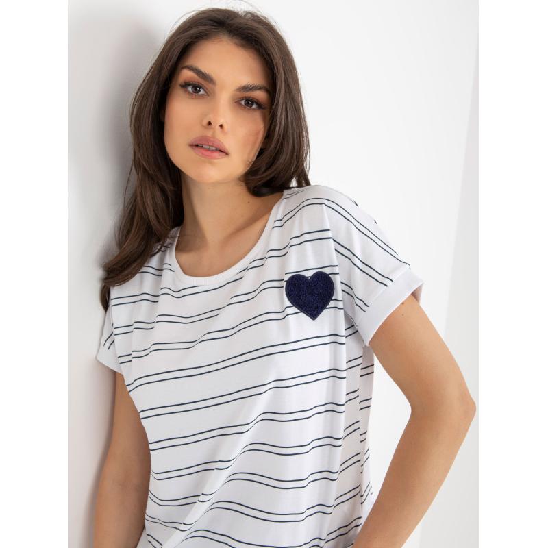 Dámska pruhovaná bavlnená blúzka ELIZBETA biela a modrá