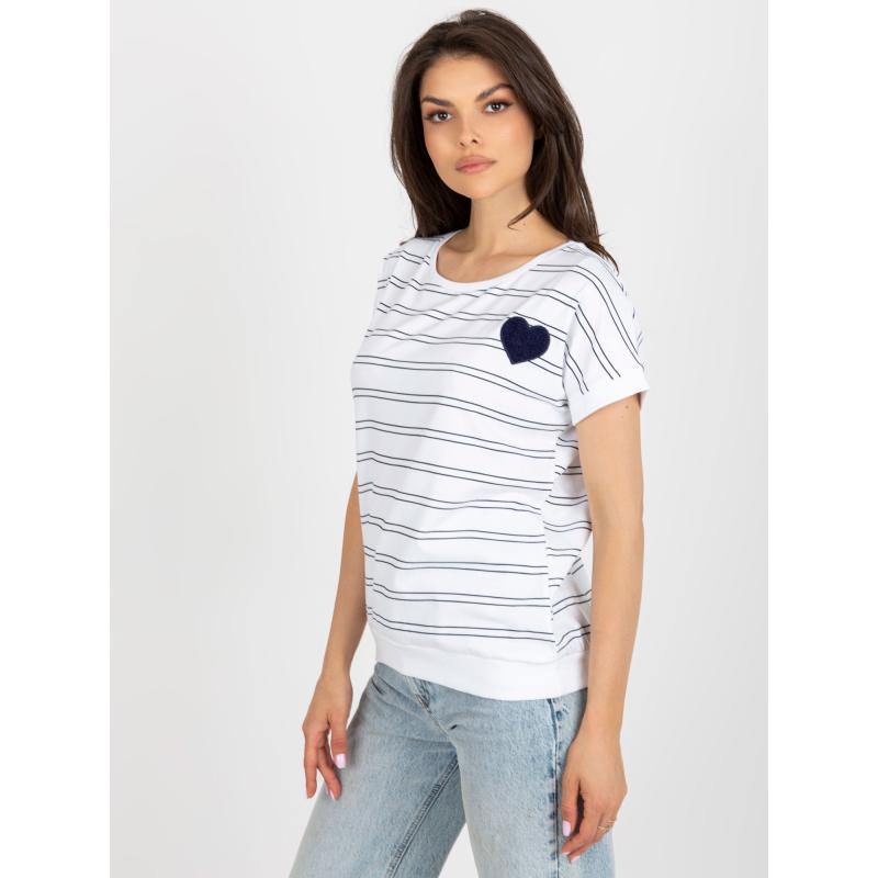 Dámska pruhovaná bavlnená blúzka ELIZBETA biela a modrá