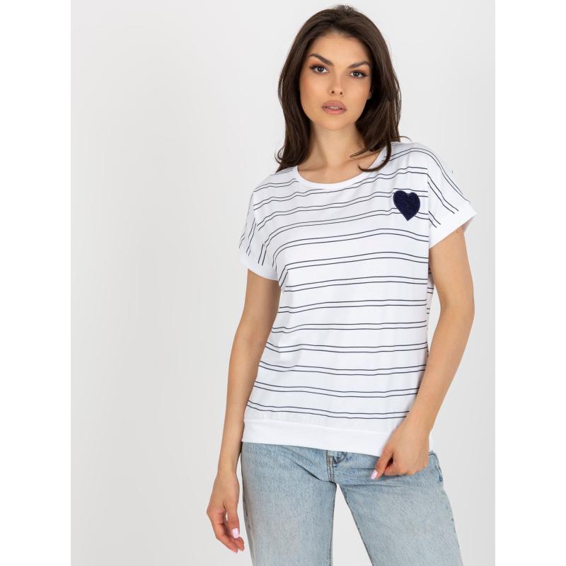 Dámska pruhovaná bavlnená blúzka ELIZBETA biela a modrá