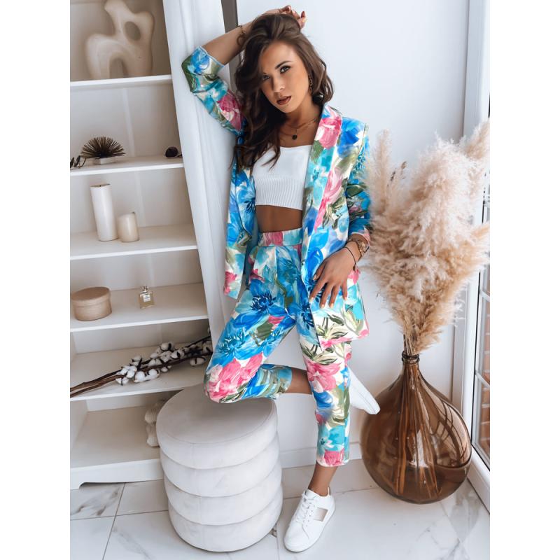 Dámské kalhoty FLOWER GARDEN tyrkysové