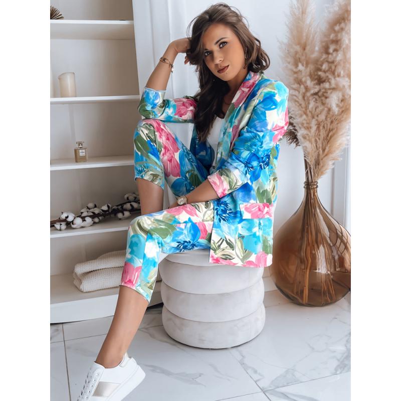 Dámské kalhoty FLOWER GARDEN tyrkysové