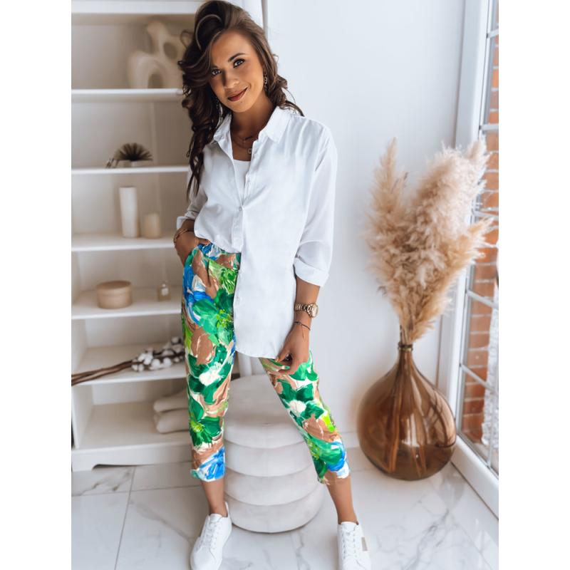 Dámské kalhoty FLOWER GARDEN zelené