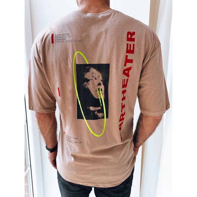 Pánské tričko s potiskem LIST cappuccino