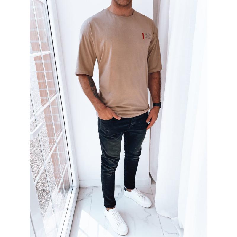 Pánské tričko s potiskem LIST cappuccino