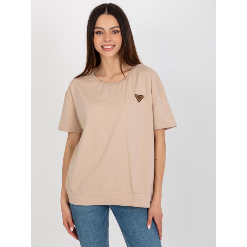 Dámská halenka s krátkými rukávy oversize MARTA béžová  