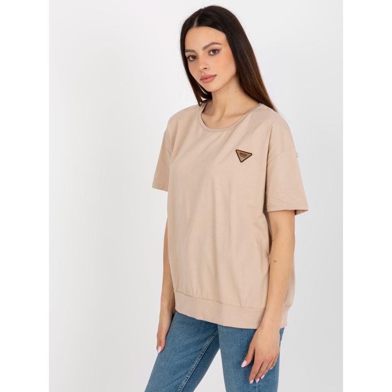 Dámská halenka s krátkými rukávy oversize MARTA béžová  