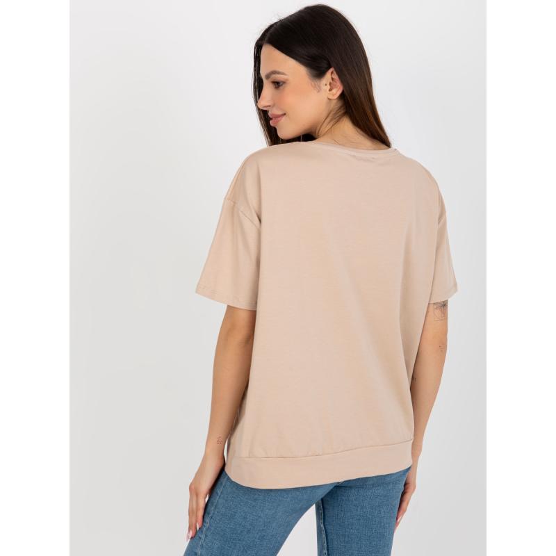 Dámská halenka s krátkými rukávy oversize MARTA béžová  