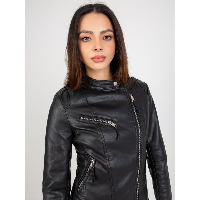 Női blézer vállpánttal és cipzárral az ujjakon LUCIA fekete