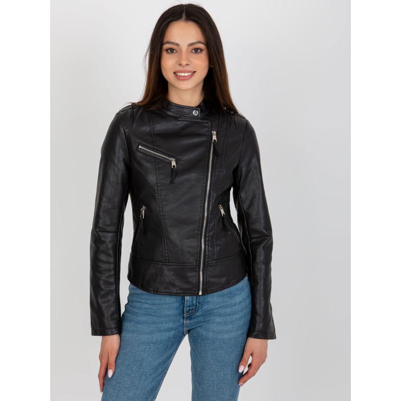 Női blézer vállpánttal és cipzárral az ujjakon LUCIA fekete