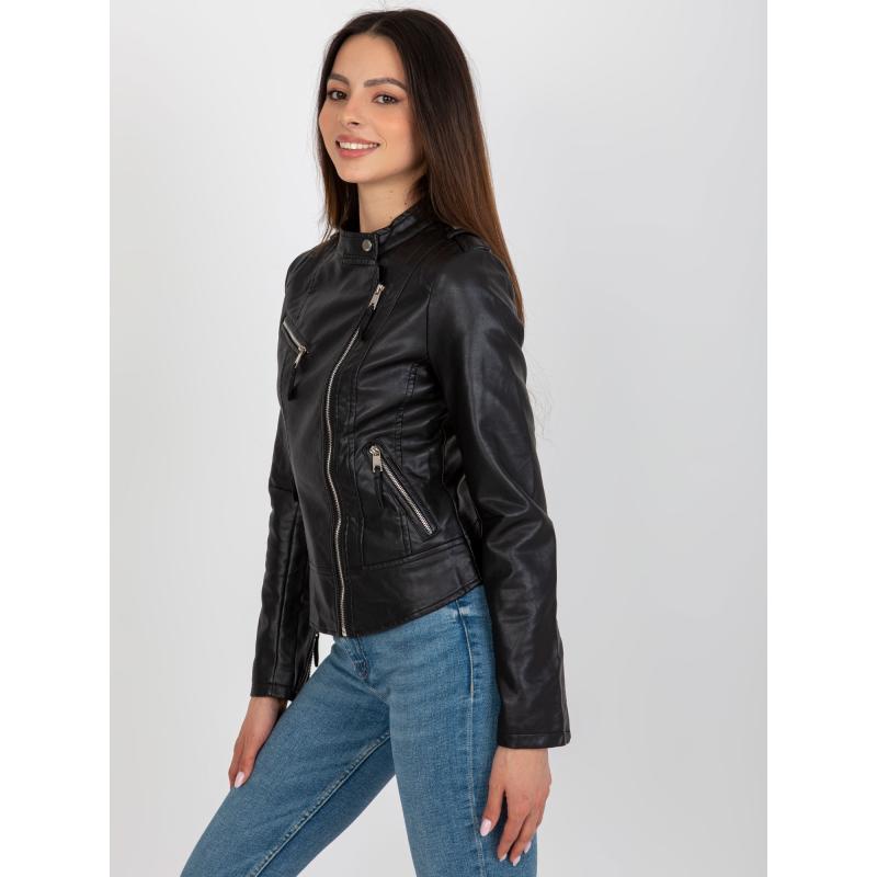 Női blézer vállpánttal és cipzárral az ujjakon LUCIA fekete