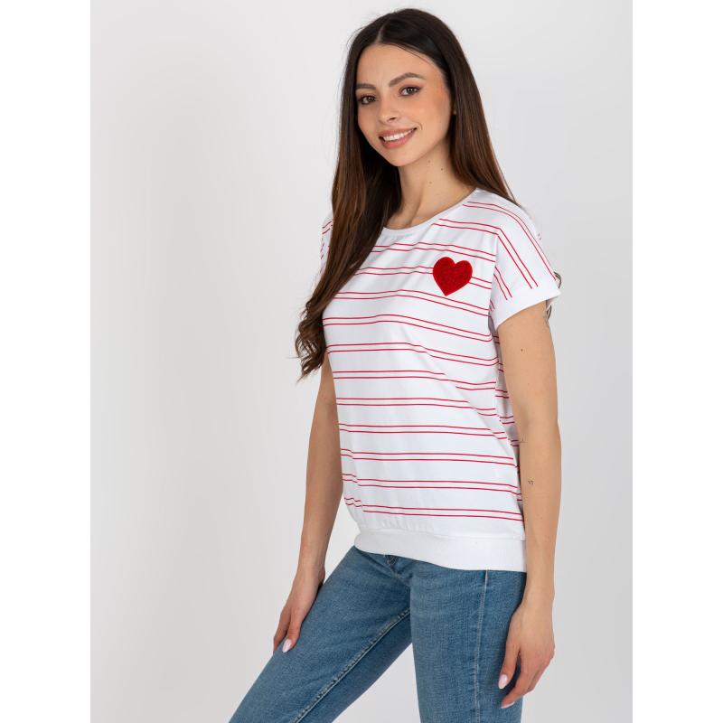 Dámska blúzka s krátkym rukávom ANGELA červená a biela