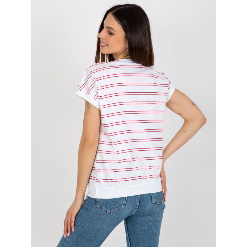 Dámska blúzka s krátkym rukávom ANGELA červená a biela