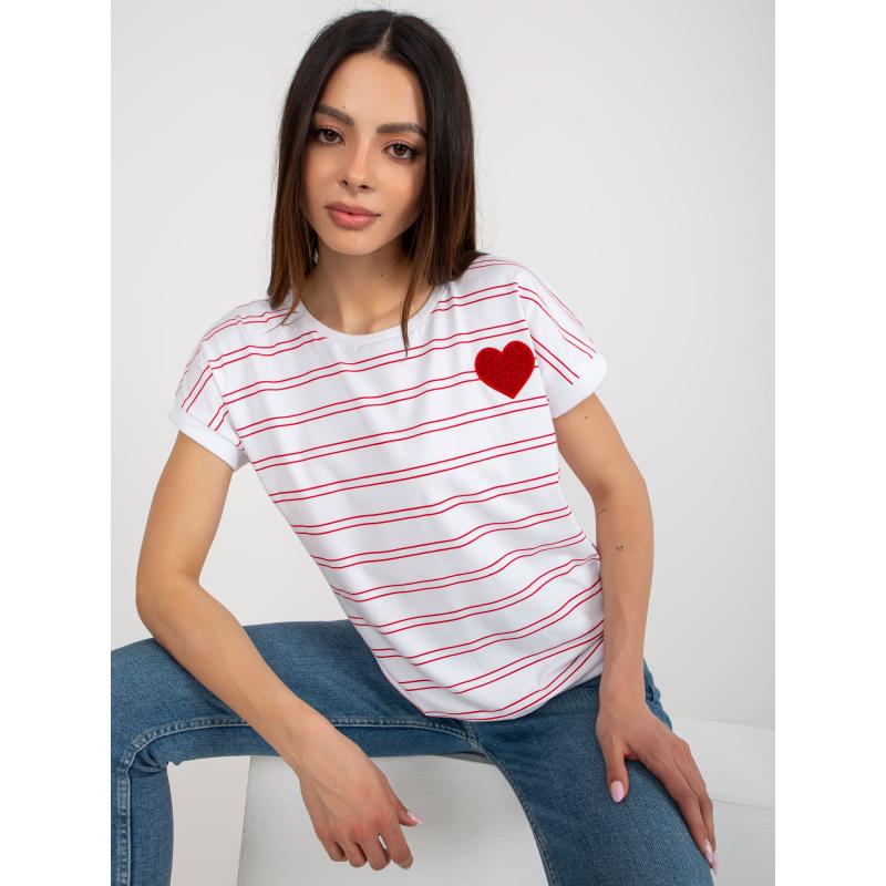 Dámska blúzka s krátkym rukávom ANGELA červená a biela