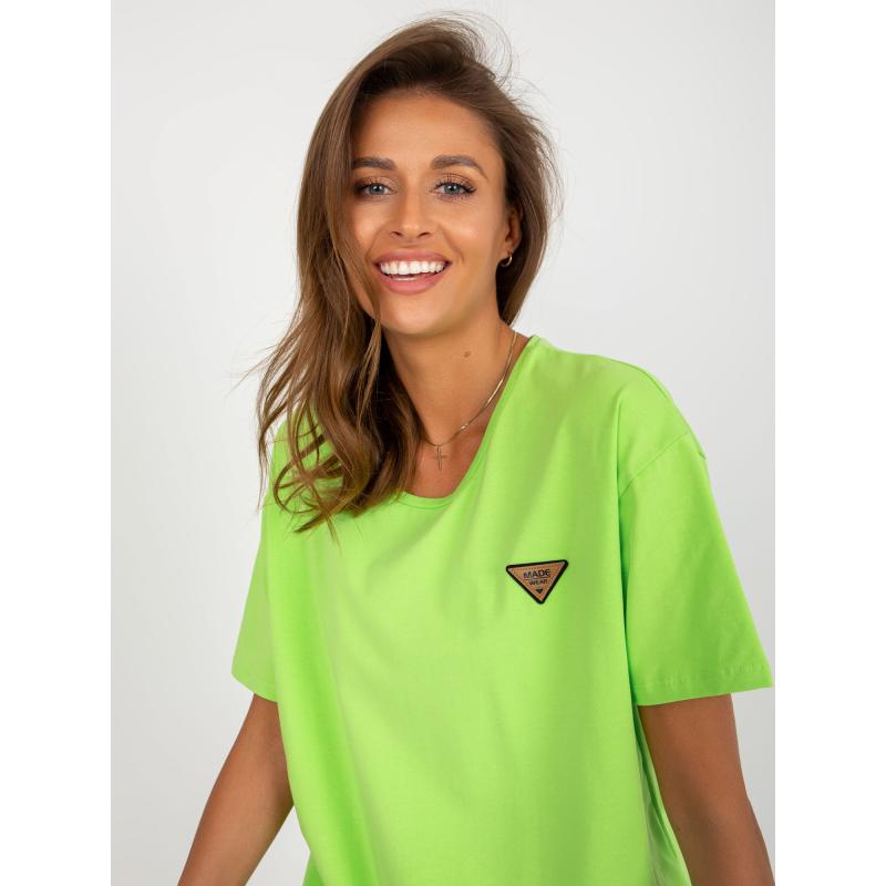 Dámská halenka s kulatým výstřihem oversize DONGA limetkově zelená  