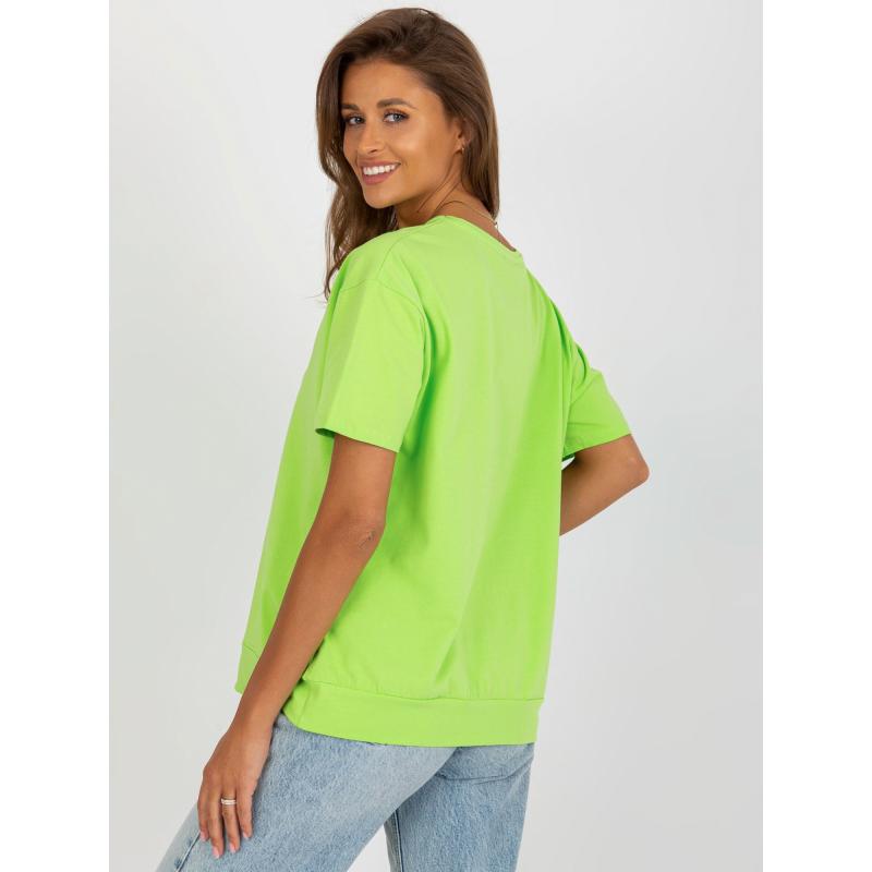 Dámská halenka s kulatým výstřihem oversize DONGA limetkově zelená  