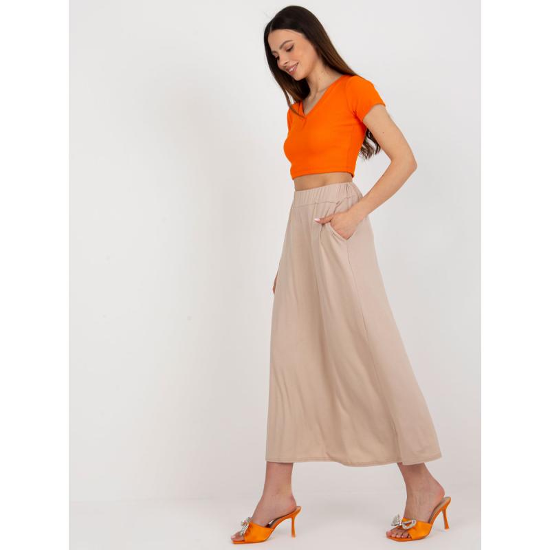 Női szoknya RUE PARIS bézs színben