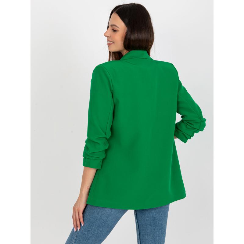 Dámské sako s květinou OCH BELLA zelené 