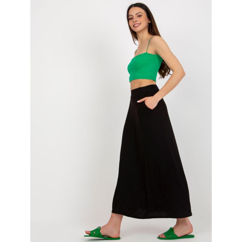 Női szoknya zsebekkel RUE PARIS fekete színben