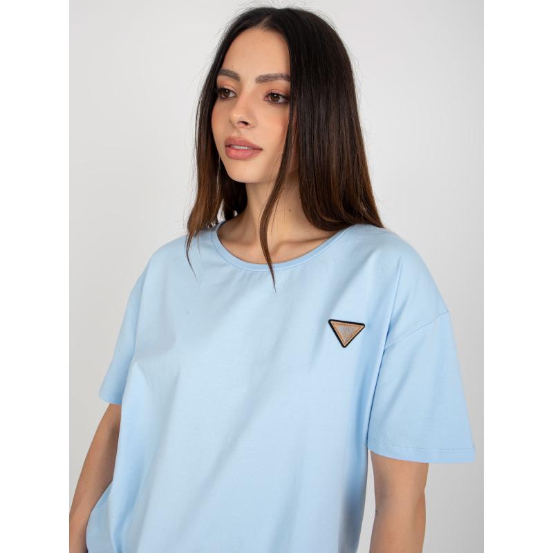 Dámská halenka s našitou kapsou oversize HOA světle modrá  