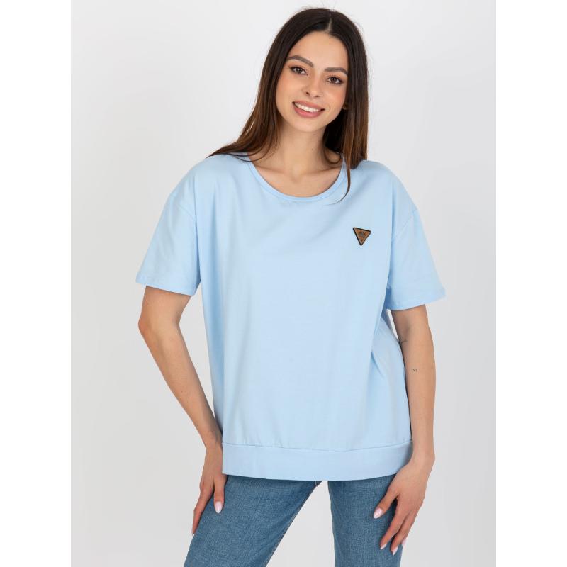 Dámská halenka s našitou kapsou oversize HOA světle modrá  