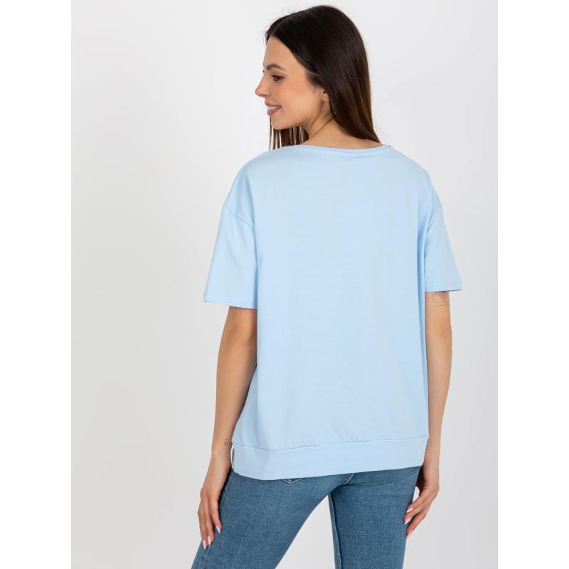 Dámská halenka s našitou kapsou oversize HOA světle modrá  