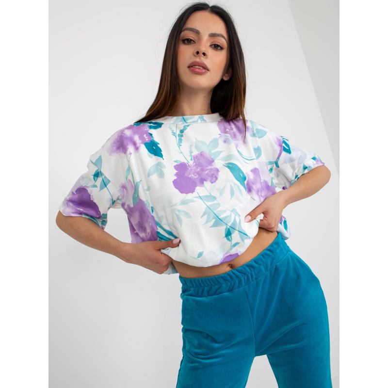 Dámská souprava s potiskem RUE PARIS ecru-modrá