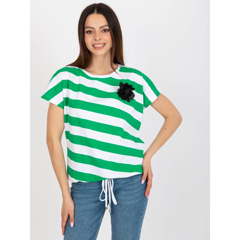 Női virágmintás blúz DAMA fehér és zöld