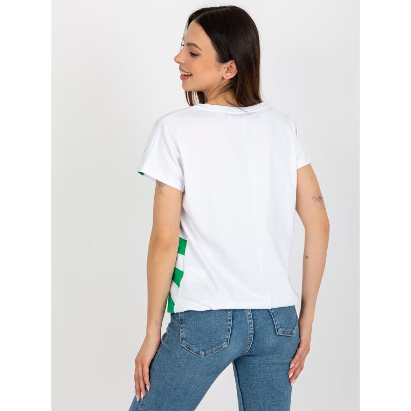 Női virágmintás blúz DAMA fehér és zöld