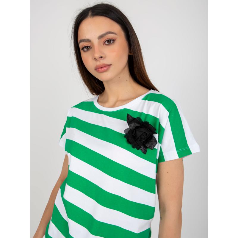 Női virágmintás blúz DAMA fehér és zöld