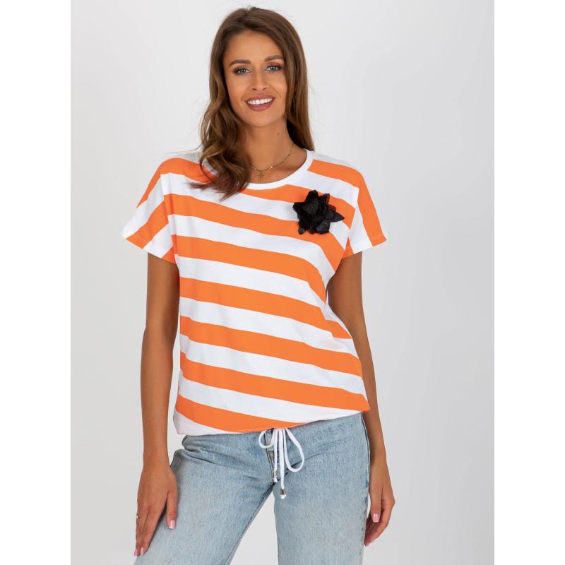 Női virágmintás blúz HUKA fehér és narancssárga