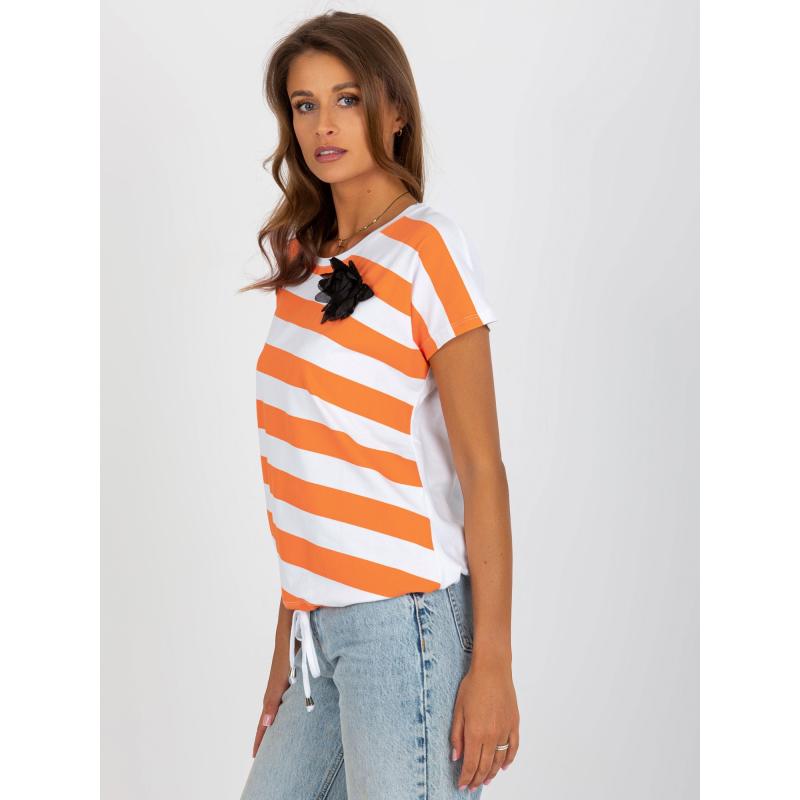 Női virágmintás blúz HUKA fehér és narancssárga