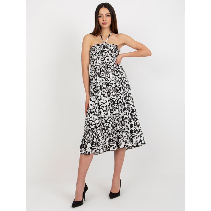 Női nyomtatott midi ruha NUA fekete