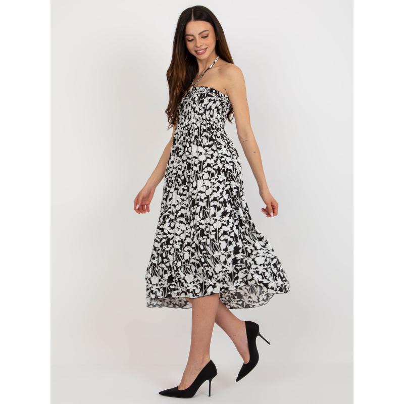 Női nyomtatott midi ruha NUA fekete