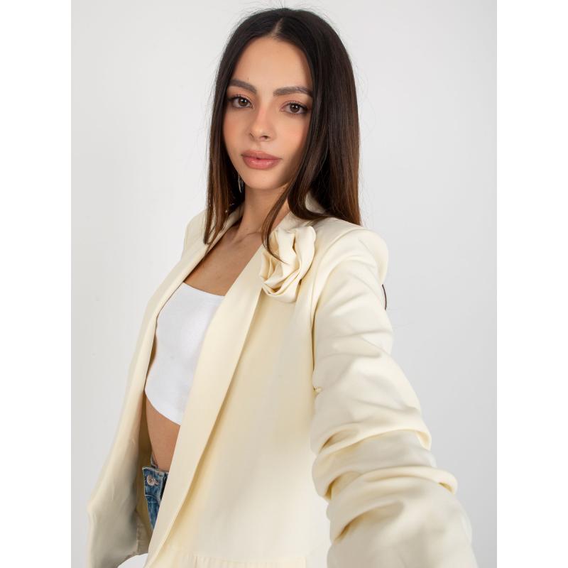 Női dzseki virággal OCH BELLA világos bézs