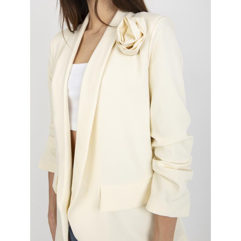 Női dzseki virággal OCH BELLA világos bézs