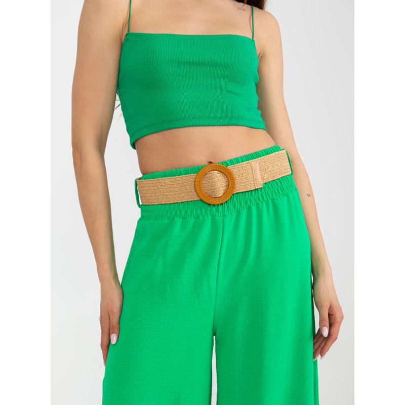 Dámské kalhoty s páskem LOANA zelené