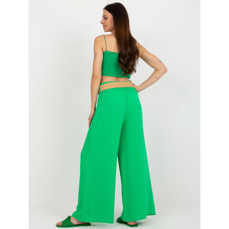 Dámské kalhoty s páskem LOANA zelené