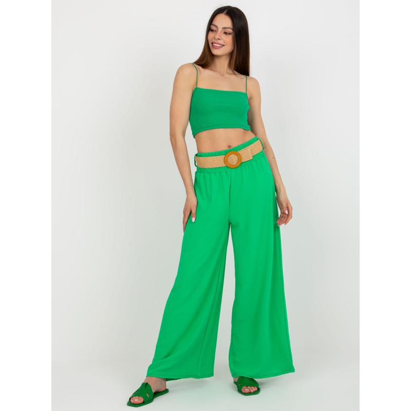 Dámské kalhoty s páskem LOANA zelené