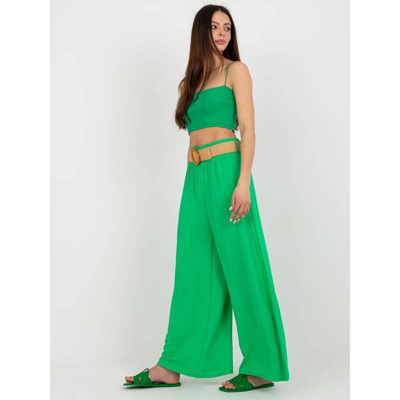 Dámské kalhoty s páskem LOANA zelené