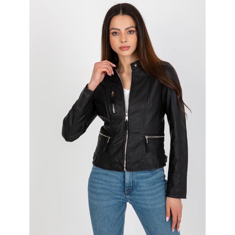 Női bőrdzseki MOTO fekete