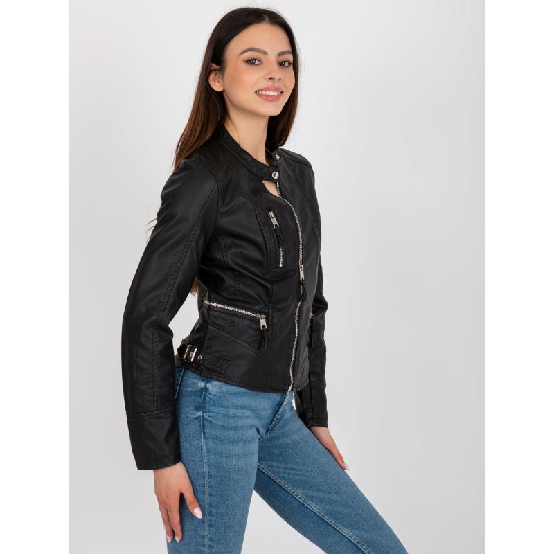 Női bőrdzseki MOTO fekete