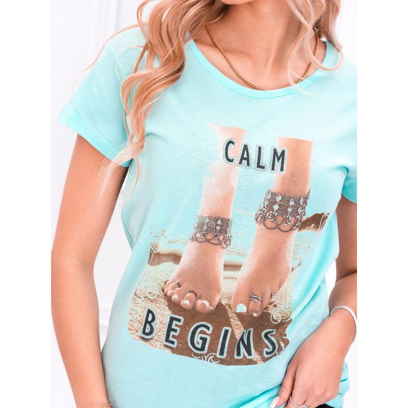 Dámske tričko s potlačou SLR073 mentolová