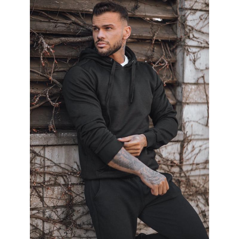 Férfi kapucnis pulóver NILAY fekete