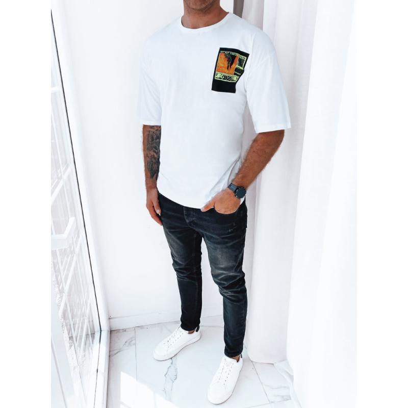 Férfi póló RISA nyomtatással fehér