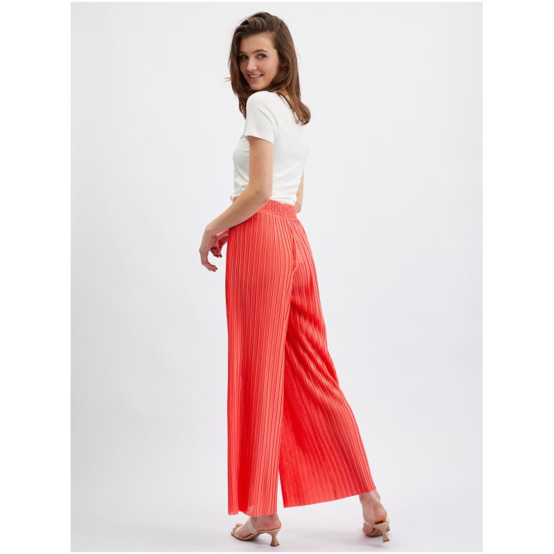 Piros női széles szárú nadrág