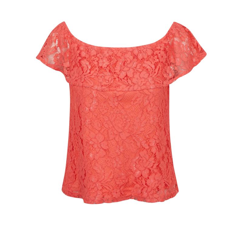 Ružová dámska čipkovaná blúzka