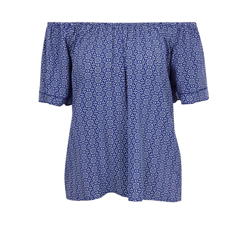 Modrá dámská vzorovaná halenka