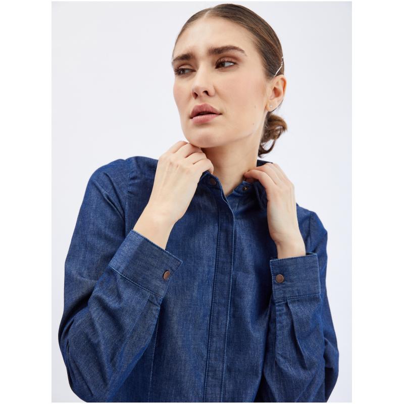 Tmavě modrá dámská džínová košile