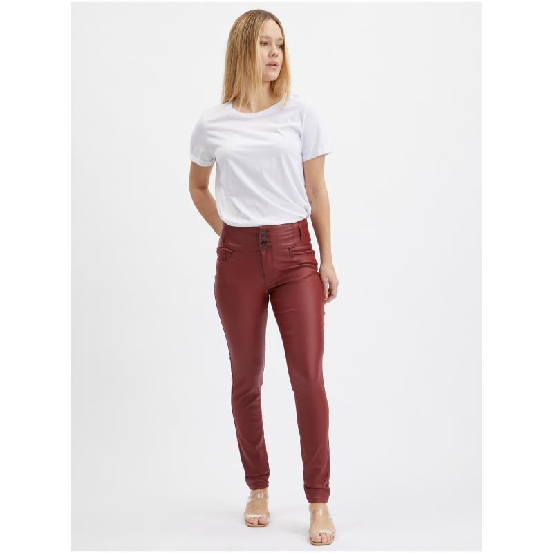 Női bordó skinny fit nadrág